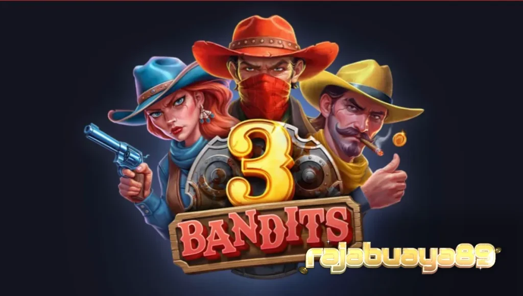 Tampilan visual slot 3 Bandits dengan tema Wild West yang penuh warna